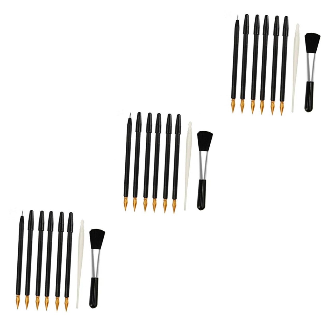 LALAFINA 3sets Expert Edition Scratch Pen Set Scratch Drawing Stylus Pens for Coloring Art Dual Tip Smooth Grip Scratch Paper Pen 8pcs*3