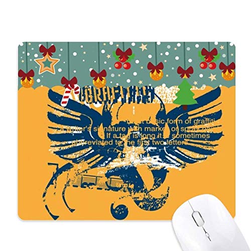 Tapis de souris en caoutchouc antidérapant avec motif ailes de crâne