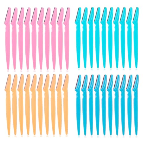 40 Pcs Eyebrow Razors Shaper, Portable Eyebrow face Razors,Safety Facial Hair Remover Face Shaver Trimmer, Exfoliating Dermaplaning Tool for Women and Men