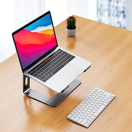 Image of BESIGN LS03 Aluminum Laptop Stand, Ergonomic Detachable Computer Stand, Riser Holder Notebook Stand Compatible with Air, Pro, Dell, HP, Lenovo More 10-15.6 inch Laptops, Gray by Blackwik