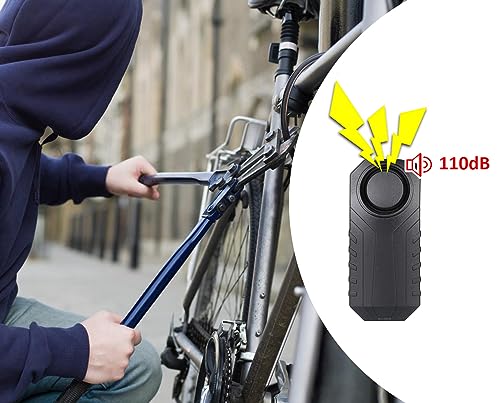 Meichoon Anti Theft Burglar Bike Alarm Wireless Vibration Motion Sensor Waterproof with 2 Remote Control 113db Super Loud for Bicycle Motorcycle Car Scooter Vehicles - Image 4