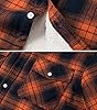 EKLENTSON Mens Long Sleeve Fleece Shirt Jacket Button Down Plaid Shirts Casual Cotton Winter Flannel Shirts Multi Pockets,Orange,M #3