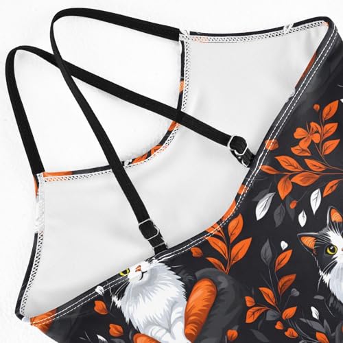 Girl's One Piece Swimsuit Elegant Black Cat Seat Beach Bathing Swimwear4