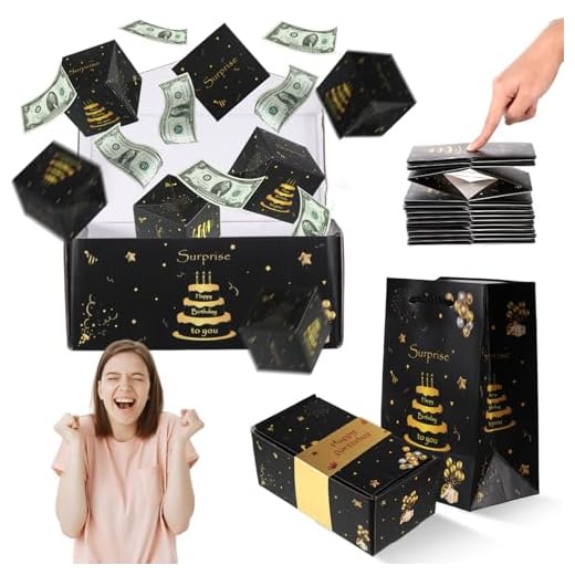 Surprise Gift Box Explodierende Geschenkbox Geburtstag Happy Birthday Pop Up Mystery Box Pop-Up Überraschungsbox-Geschenkbox Explosion Geschenk-Boxs Pop-Up Surprise Box für Geburtstag mit Geschenktüte