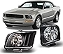 CPW Headlights Assembly Compatible with [2005 2006 2007 2008 2009 Ford Mustang] Headlights Headlamps Pair Set