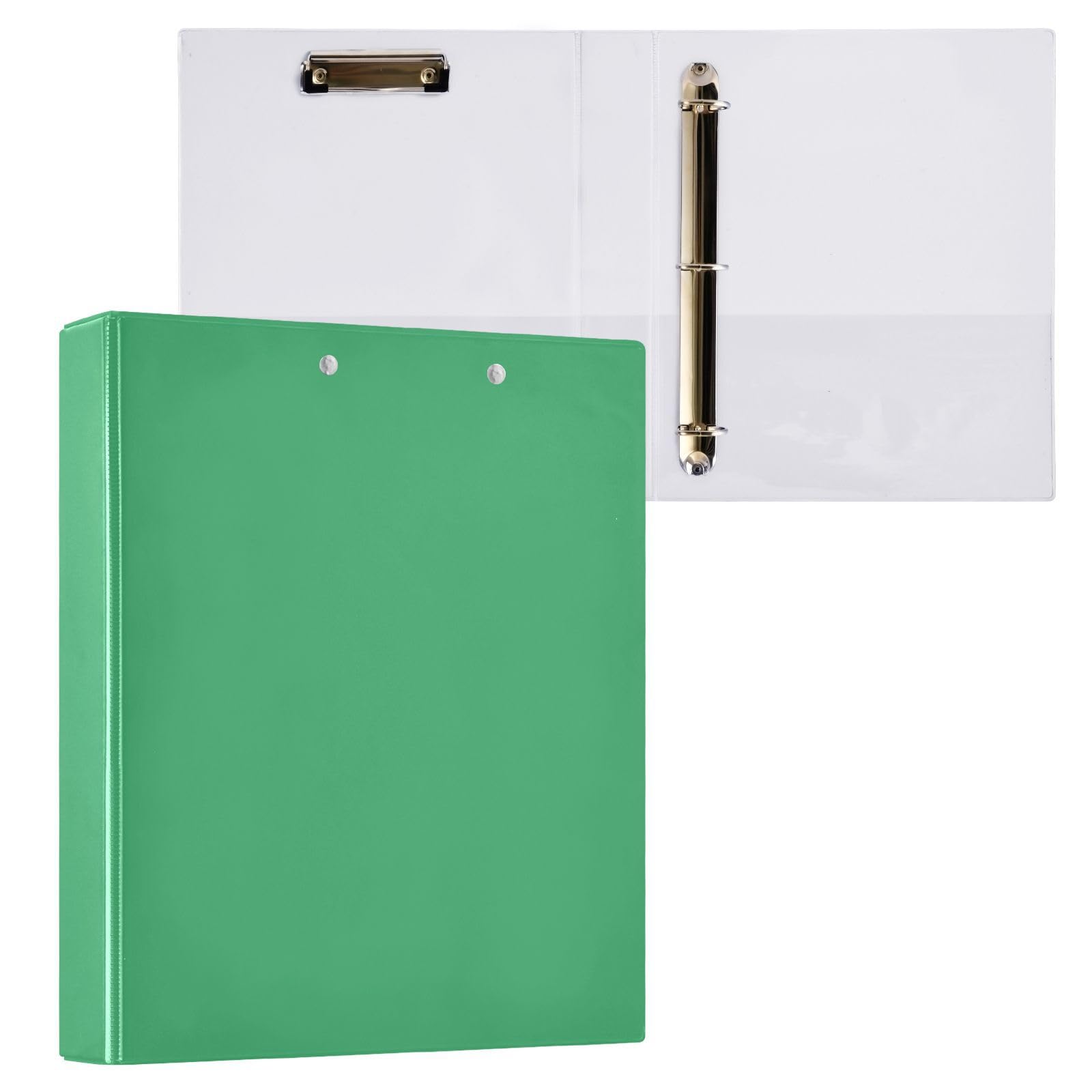 Raccoglitore a 3 anelli con 3 anelli, verde mare medio, raccoglitore a 3 anelli con tasche, raccoglitore flessibile a 3 anelli, raccoglitore a tre anelli grande (confezione da 2)