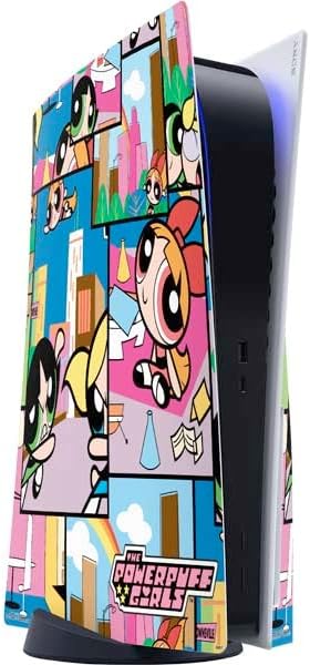 Skinit Decal Gaming Skin Compatible with PS5 Console - Officially Licensed Cartoon Network Powerpuff Girls Patches Design