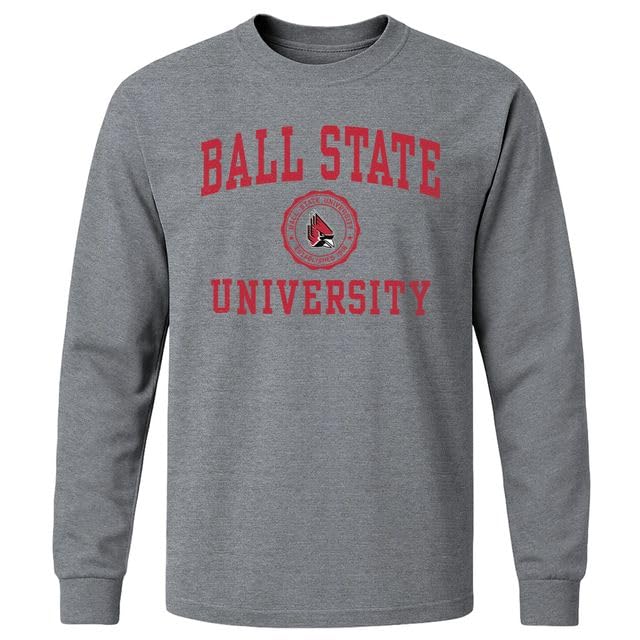 Barnesmith Long Sleeve Cotton Adult T-Shirt, Unisex, Heritage Logo, Grey