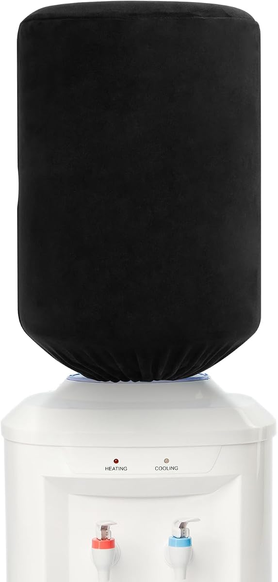 Beautyflier Water Dispenser Barrel Cover for 5 Gallon Water Bottle, Elastic Fabric Water Cooler Dust Proof Covers, Reusable 5 Gallon Water Jug Cover, Dustproof Protector for Home, Office (Black)