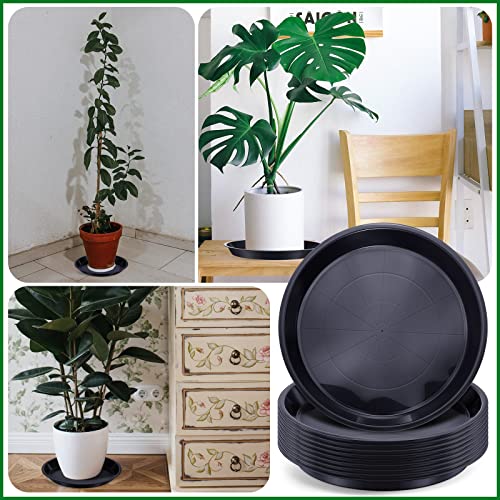 Sawysine 30 Pack Plastic Plant Saucer Round Drip Trays Black Flower Pot Saucers Thick Plant Dish Sturdy Water Tray Heavy Drainage Potted Container for Indoor Outdoor Garden (12 Inches) - Thumbnail 7