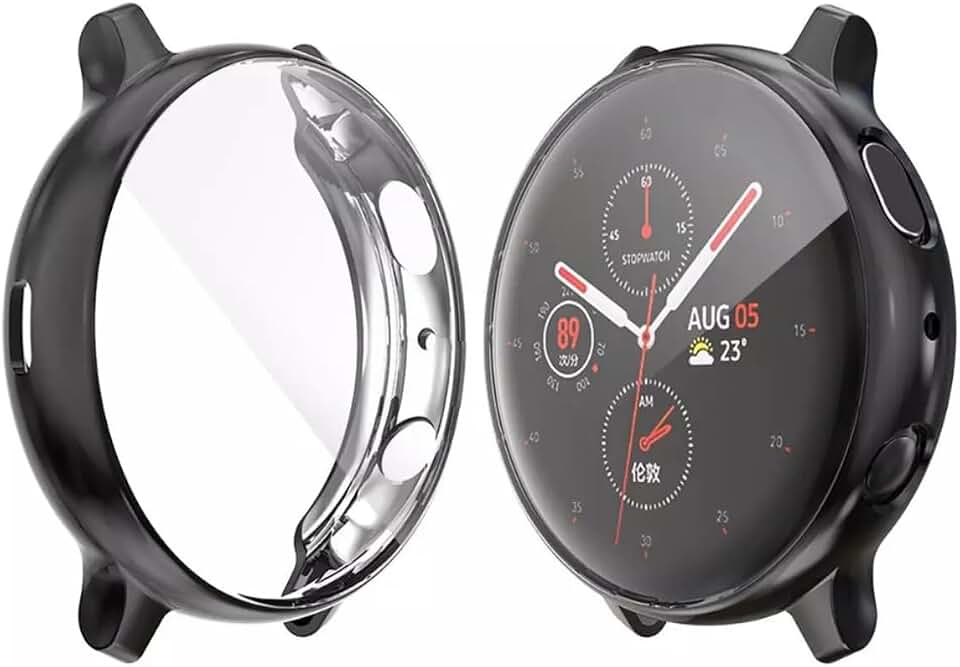 Capa Case Silicone Ultra Fino para Samsung Galaxy Watch Active 2 44mm SM-R820 e SM-R825 (Preto)