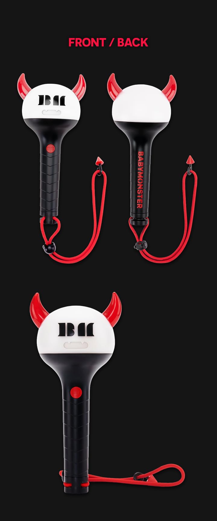 BABYMONSTER Offizieller LightStick Fanlight mit Tracking, Rot, Klein