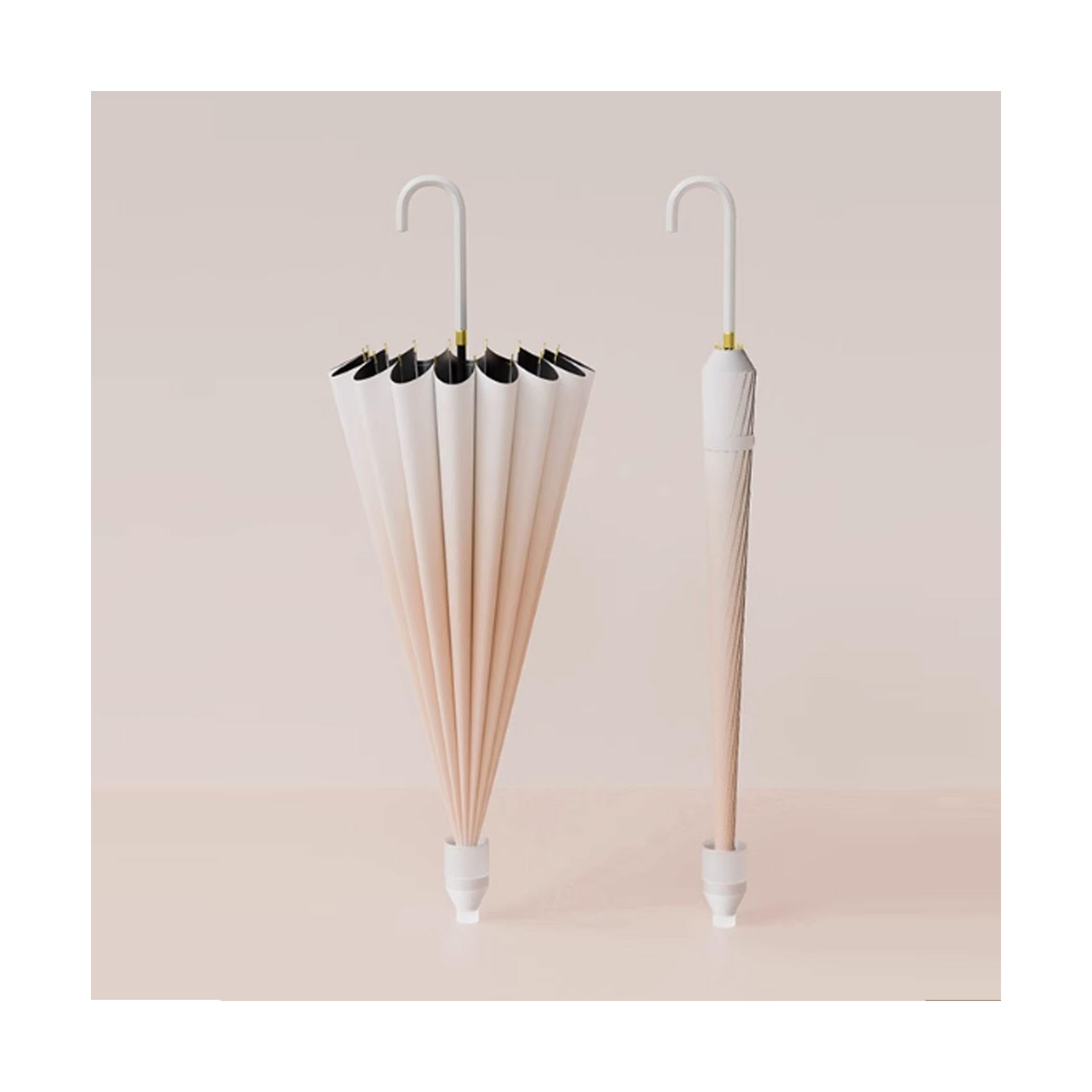 Paraguas de barra de acero con mango de flexión automática y cubierta protectora elegante