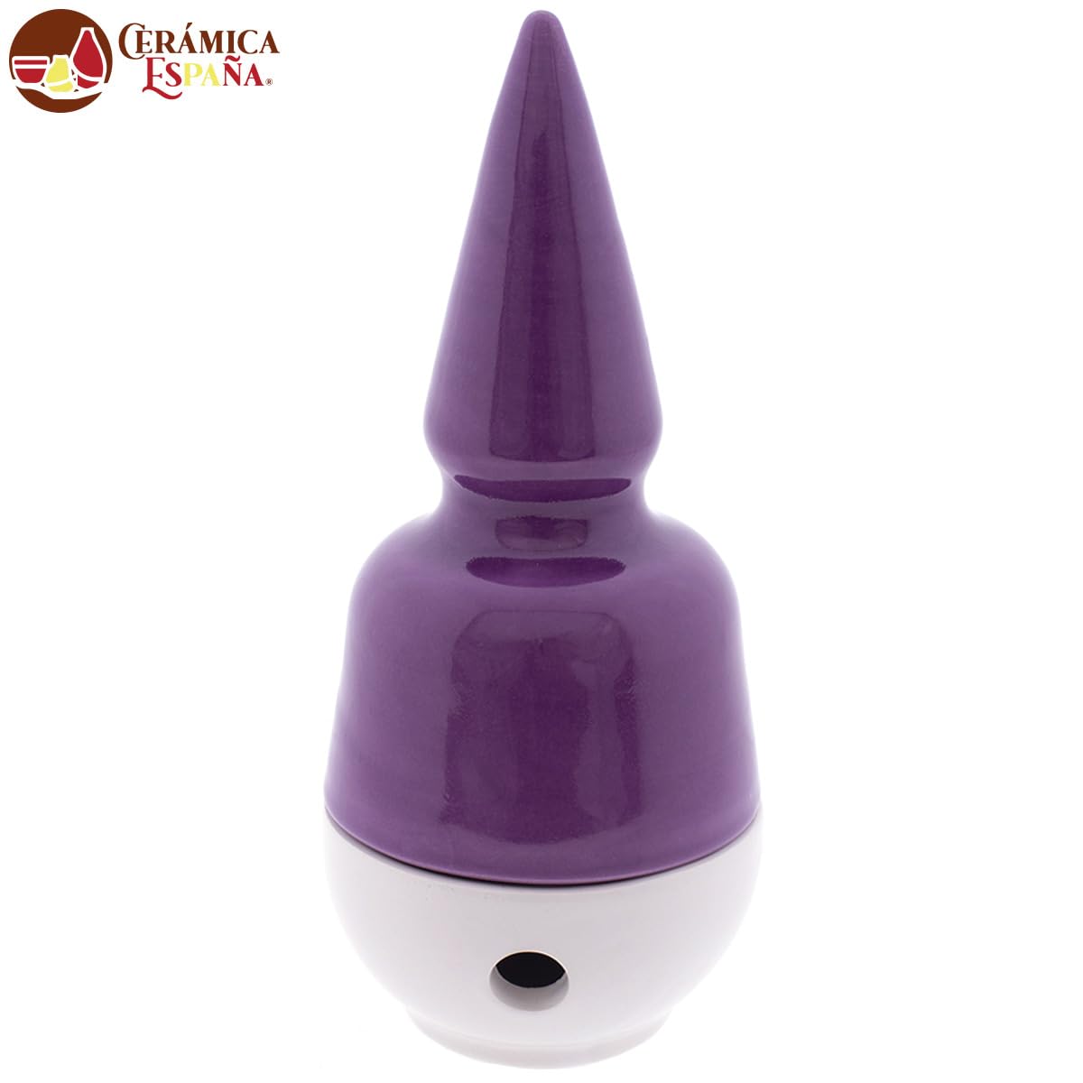 CERÁMICA ESPAÑA | Incensario nazareno Bianco-Viola | Incensari religiosi | Incensari di fango | Incensari originali | Incensario Settimana Santa | 9x9x20 cm