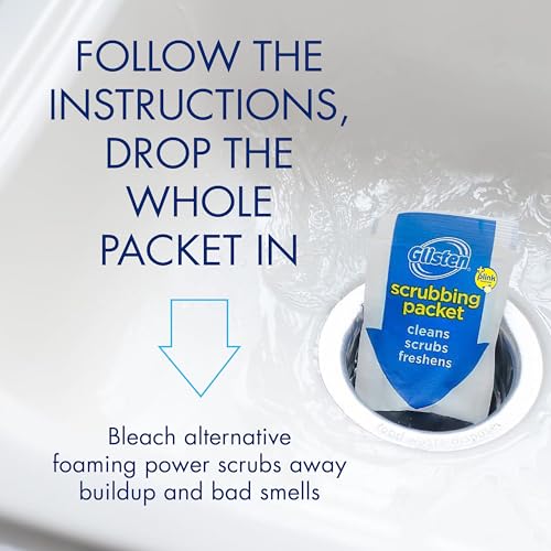 Glisten Garbage Disposer Cleaner and Freshener, Sink Disposal Odor Eliminator with Foaming Action, Lemon Scent, Made in the USA, 4 Packets