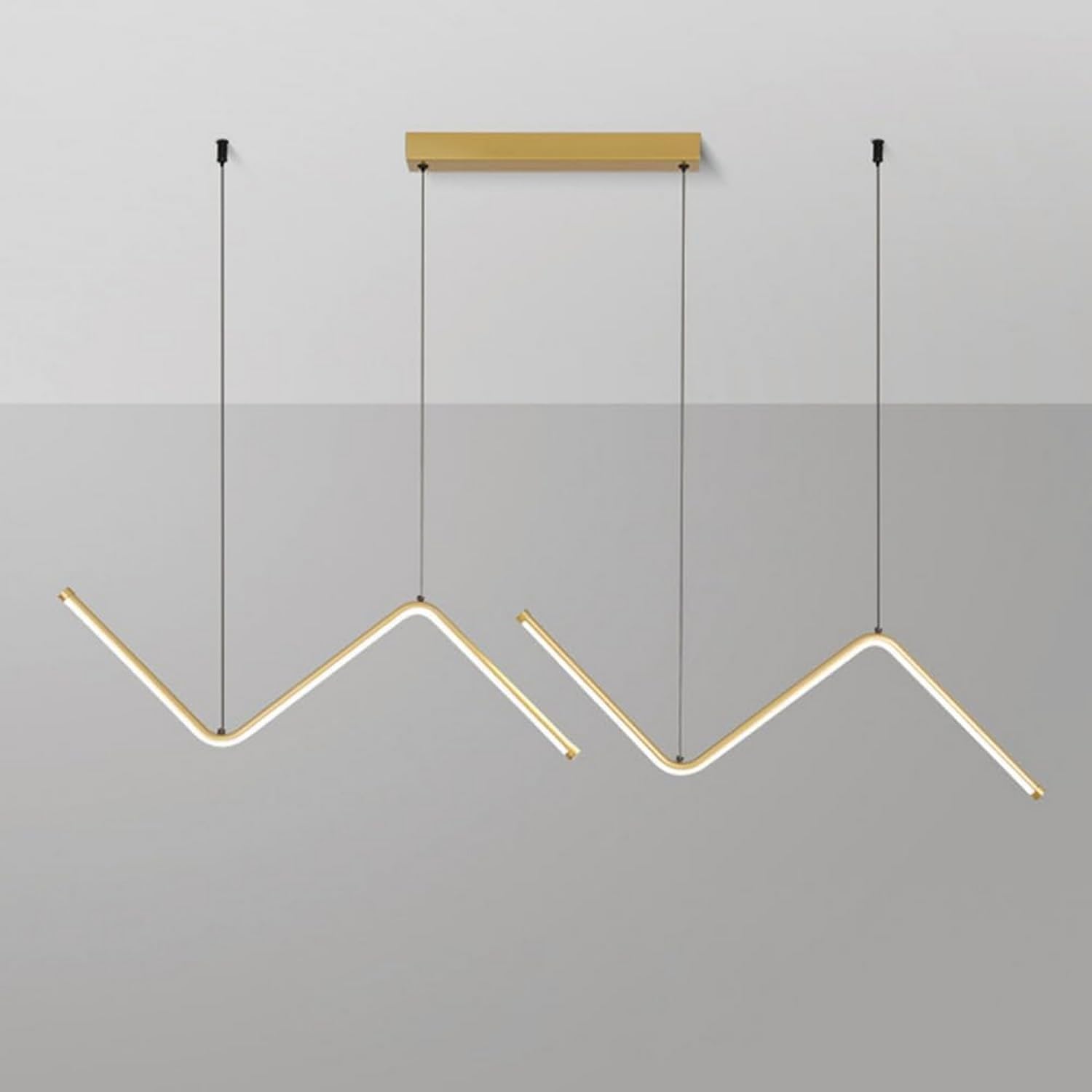 Lustre suspendu linéaire 125 cm en aluminium et acrylique blanc