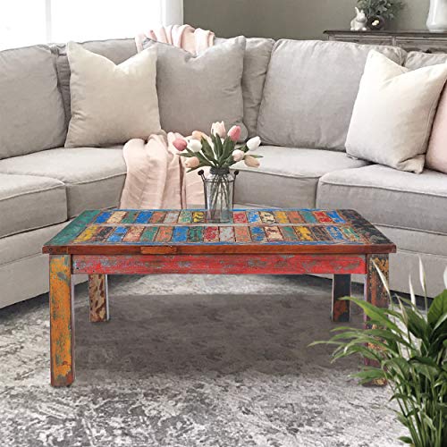 Marina del Rey Square Teak Coffee Table from Recycled Boats