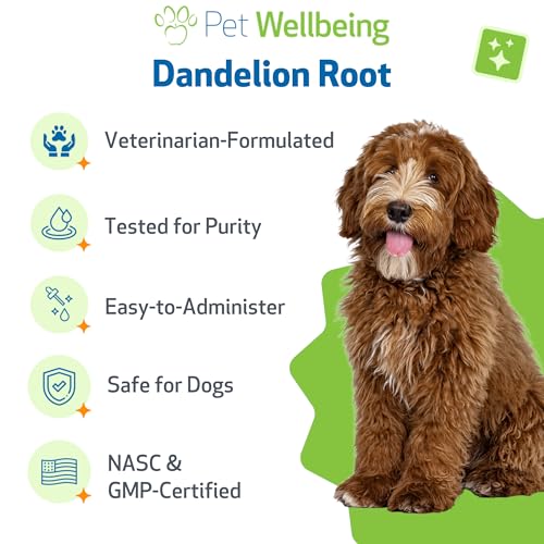 Pet Wellbeing Dandelion Root for Dogs - Liver & Heart Health, Digestive Function, Blood Sugar Support, Certified Organic - Veterinarian-Formulated Herbal Supplement 2 oz (59 ml)