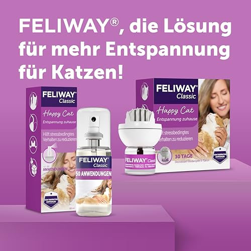 FELIWAY Classic Transport Spray für Katzen | Stressfreie Reise & Transport | sorgt für Entspannung bei punktueller Anwendung gegen Kratz- & Harnmarkieren | 60 ml