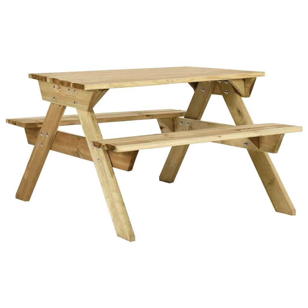 Tavolo da picnic con panche, 110 x 123 x 73 cm, in legno di pino impregnato, robusto tavolo da giardino, resistente alle intemperie, salvaspazio, per balcone, terrazza e campeggio