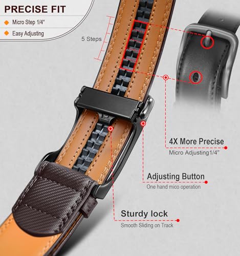 Image of BULLIANT Men's Ratchet Belt Nontrimmable-Click Belt Adjustable for Men Gift Lightweight 1 3 /8 inch
