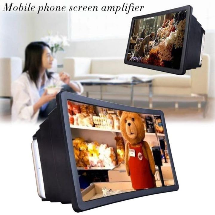 Image of VAMIKO Mobile Phone Screen Magnifier 3D HD | Foldable Smartphone Screen Enlarger with Stand | Anti-Glare Magnifying Glass | Universal for Android & iPhone | Video, Movie & Gaming Viewer