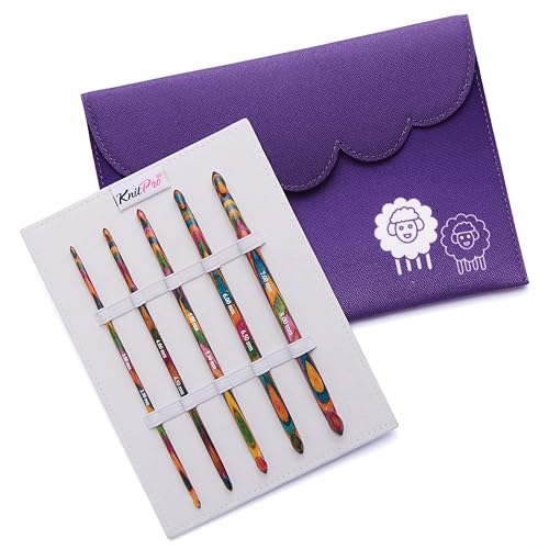 KnitPro Symfonie Double-Ended Crochet Hook Set, Multicolour, 3-8 mm