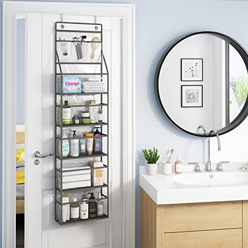 Fixwal 6-Shelf Over Door Hanging Pantry Organizer Hanging Storage With Clear Pvc Pockets Nursery Closet Storage 3 Small Pvc Pockets For Bedroom Baby Kids Cosmetics Toys And Sundries #TOP1
