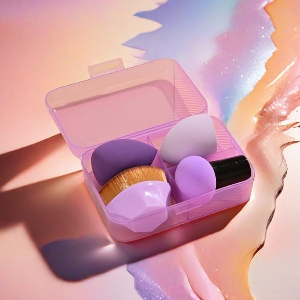 Ultimate Makeup Sponge Set – 4-Piece Kit with Travel Case, Soft & Durable Sponges, Handle Sponge & Foundation Brush 46