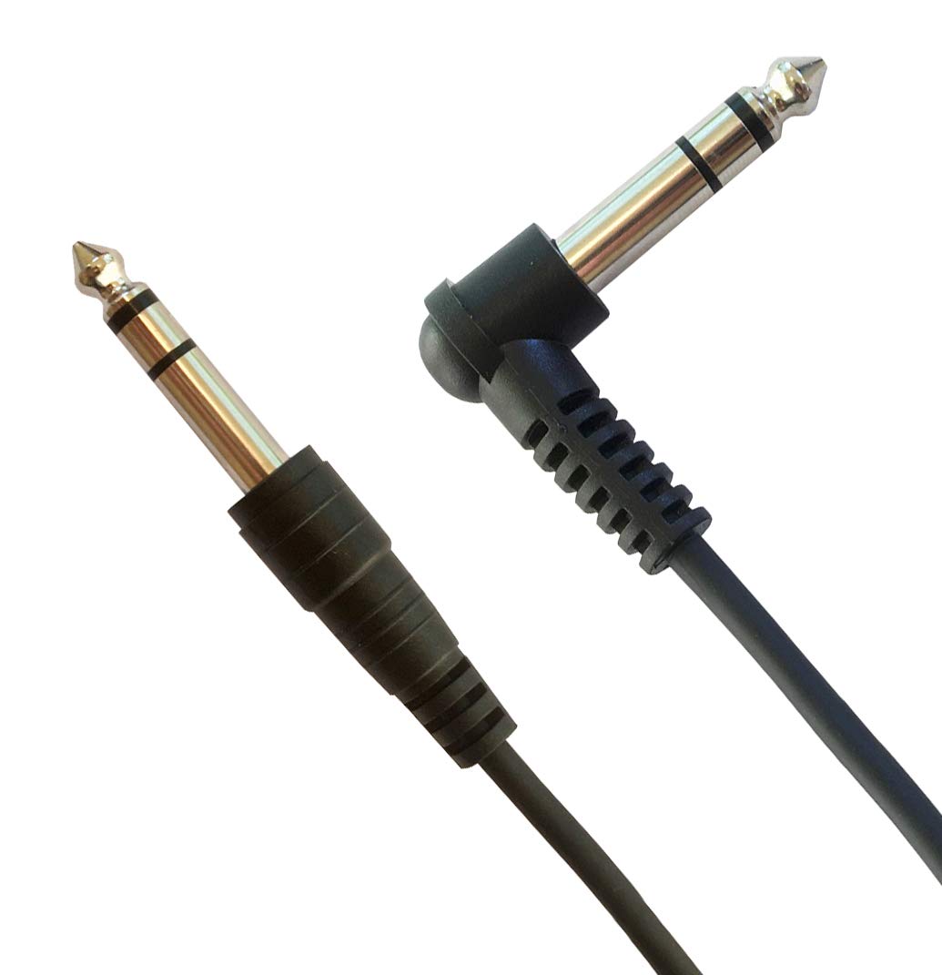 8 Pack 10ft 1/4 inch Stereo TRS Right-Angle to 1/4 inch Stereo TRS Straight Balanced Cable (Metric: 6.35mm Plugs, 3m Length)