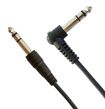 1 Pack 10ft 1/4 inch Stereo TRS Right-Angle to 1/4 inch Stereo TRS Straight Balanced Cable Metric 6.35mm Plugs, 3m Length