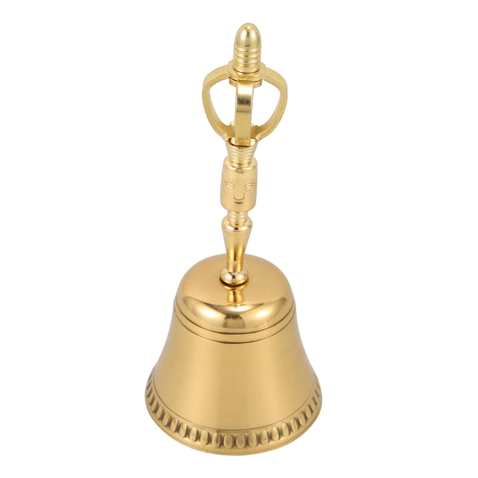 GOOHOCHY Hand Bell for Elderly Portable Buddhism Hand Bell Traditional Instrument Delicate Design Perfect for Meditation Decor