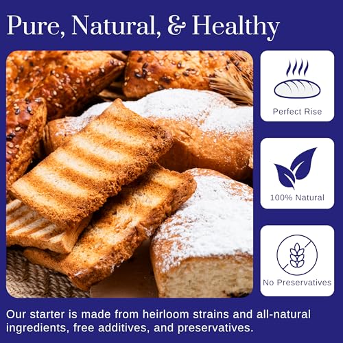 Image of Gluten Free Sourdough Starter - 100+ Year Old Dehydrated Heirloom Style Sourdough Starter Kit for Sourdough Bread, Pizza, Buns, Pancakes, Muffins | Easy to Use | Beginner Friendly