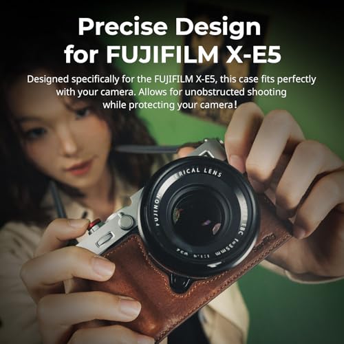 SMALLRIG X-E5 Leather Case Kit for FUJIFILM X-E5, Vintage Half-Body Case with Shoulder Strap, Genuine Leather Material（Brown）- 5449 by SMALLRIG - Image 6