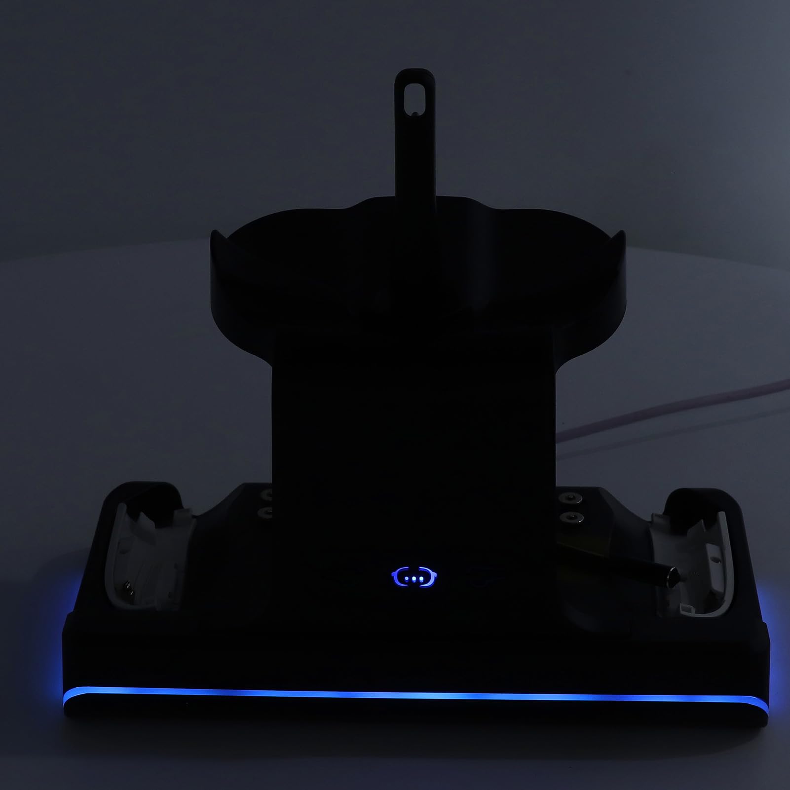 Stazione di Ricarica per Controller Visore VR, Supporto di Ricarica Controller VR, Stazione di Ricarica Rapida per Visore VR e Controller con Luce RGB (BLACK)