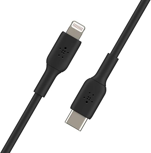 Vista 8 de Belkin BoostCharge - Cable USB C a Lightning trenzado de nailon de 3.3 pies, con certificación MFi de 18 W, cable de carga para iPhone, cargador USB