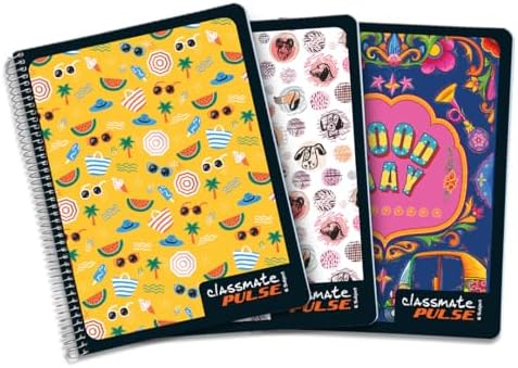 Classmate Pulse Notebook - 240 X 180, 300 Pages, Single Line, Wiro Binding, Pack of 3