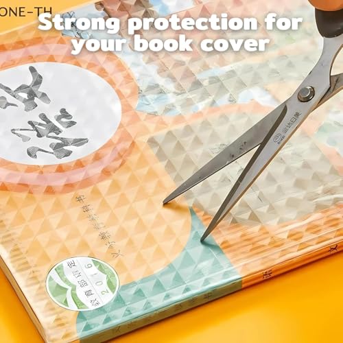 Image of RUCON 60-Piece Self-Adhesive Book Cover Set - Waterproof & Transparent Protective Film for School Textbooks & Notebooks - 3 Multi-Size Combo (A4, 16K, 22K) - Bubble-Free Clear Plastic Sheets