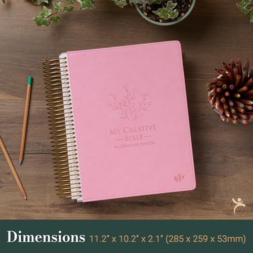 Image of KJV Bible, My Creative Bible Illustrators Edition, Spiral-Bound, Wide Margins for Journaling, Pink Faux Leather Hardcover