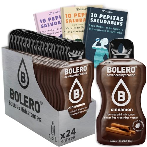 24 x Bebida Bolero CANELA Hidratante Sin Azucar (24x9 grs) + 30 Pepitas Saludables para una vida más sana by Cia&Co