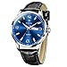 Taxau Original Mens Watches Edel Mode Herrenuhr Business Freizeit Herren Uhren Luxuri&ouml;s Herren Armbanduhr M&auml;nner Uhr Mit Datums- Und Tagesanzeige Armband Blau Zifferblatt Silber