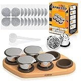 Capmesso Cápsulas Reutilizables para Nespresso OriginalLine, 6pcs Nespresso Cápsulas Recargables de Café de Acero Inoxidable Compatible con Máquina Nespresso Originaline