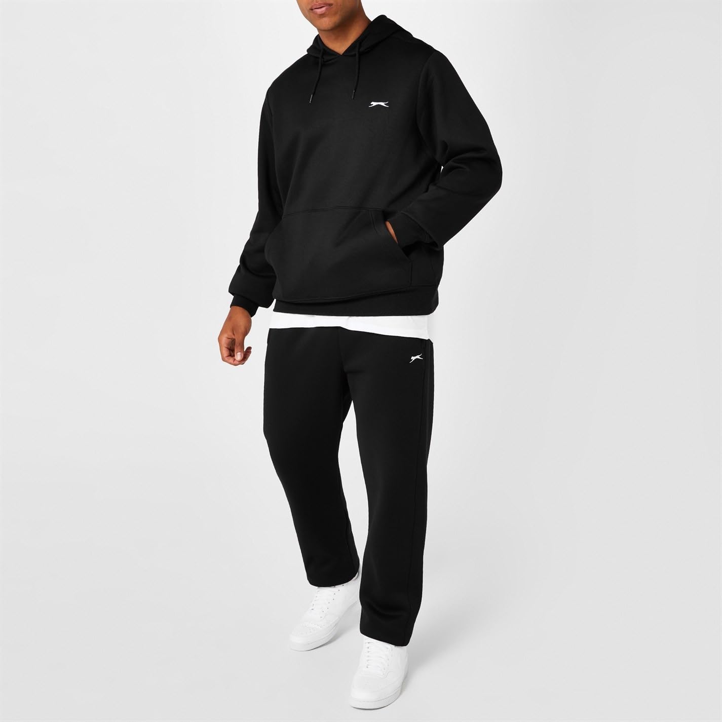 Slazenger Męskie spodnie dresowe z polaru, Czarny, XXS