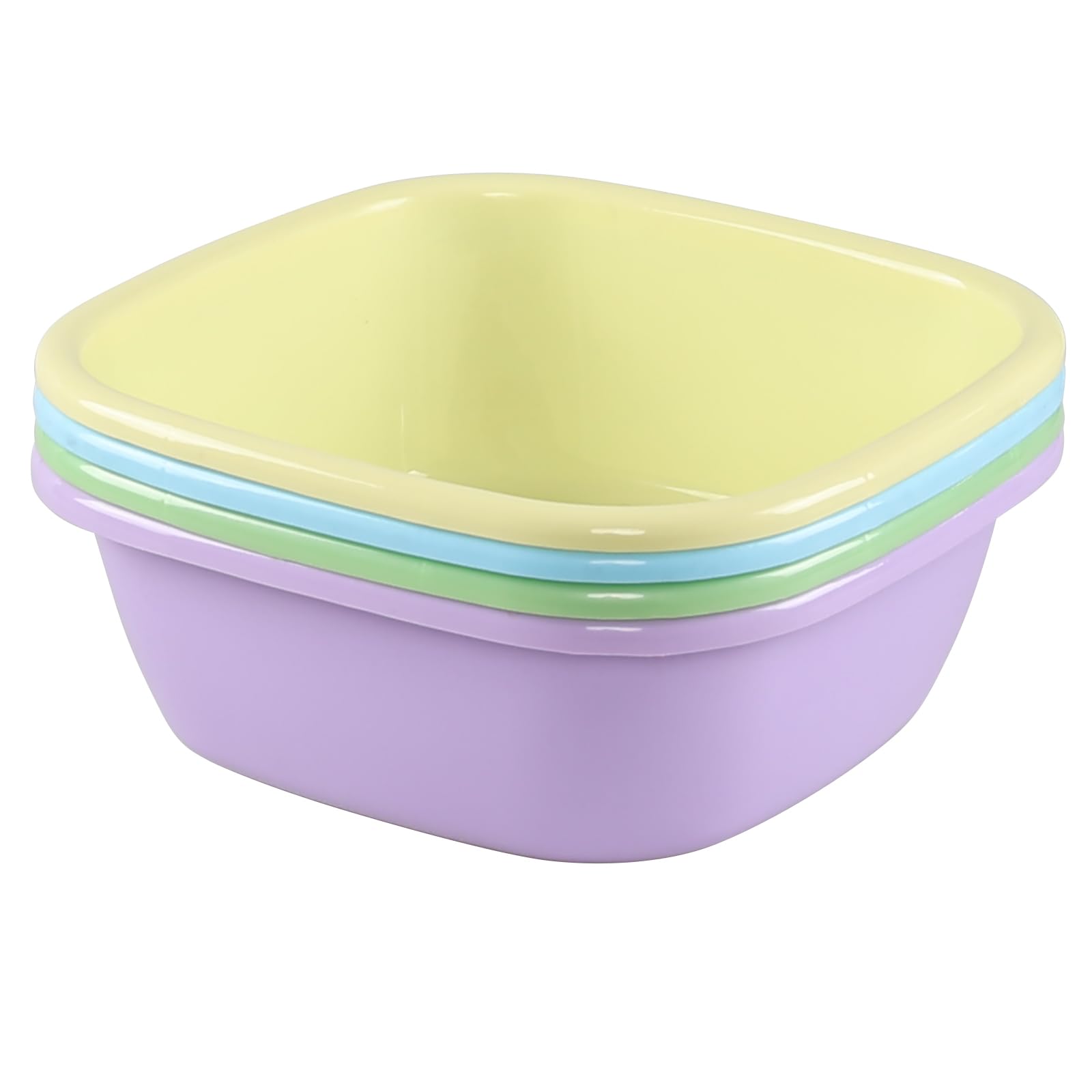 Bacinella in plastica da 8 l, set di 4 piccole vasche colorate per lavabo