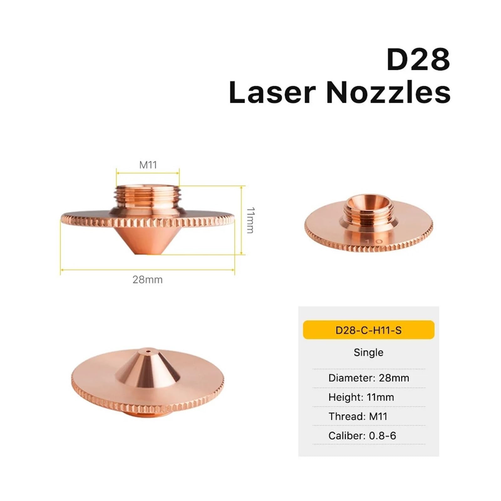 Chromowanie jednowarstwowe, dwuwarstwowe, kaliber 0,8-4. D28 H11 H15 M11 do głowicy tnącej, dyszy laserowej