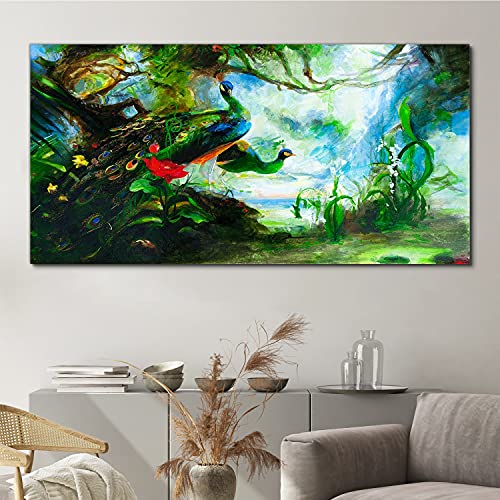 Impression d'intérieur forest animal peacock pour chambre chic