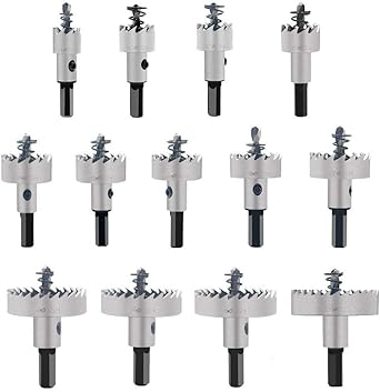 uptodateproducts 14 pcs High-Speed Steel Hole Saw Cutting Kit Drill Bits Opener Cutter Tool for Stainless Steel,Copper