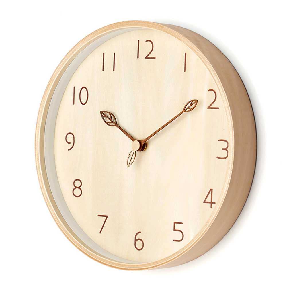 Stille Wandklok 12 Inch Ronde Quartz Klok voor Woonkamer, Slaapkamers, Kantoorkeukens, Klaslokaal, Wit-Zwart (B - Wit