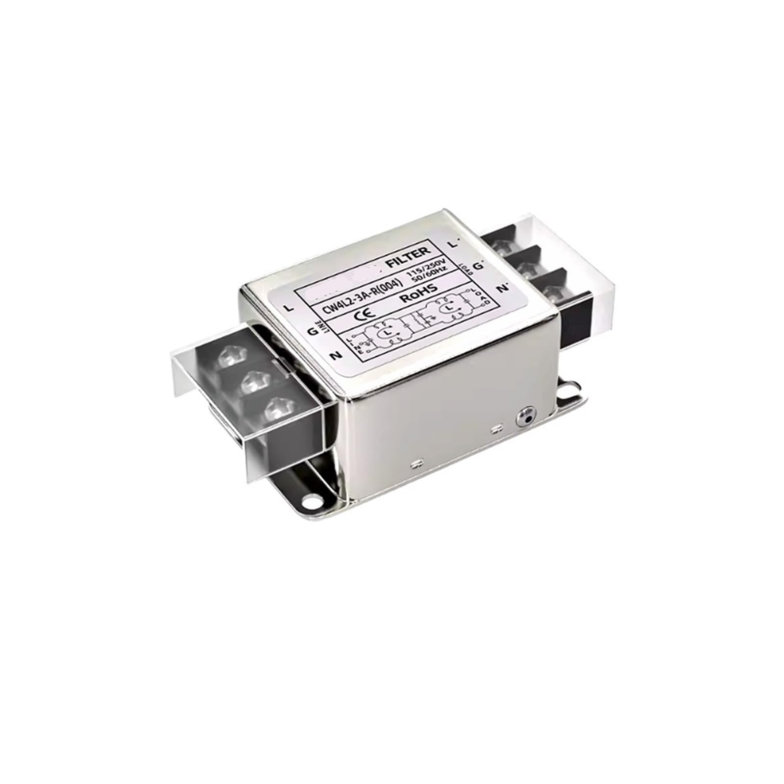 MBPAIHOP Single-phase power filter CW4L2-3A/6A/10A/20A/30A-R CW4L2-10A-R(004) Bipolar filter terminal block 220V anti-interference(CW4L2-10A-R)