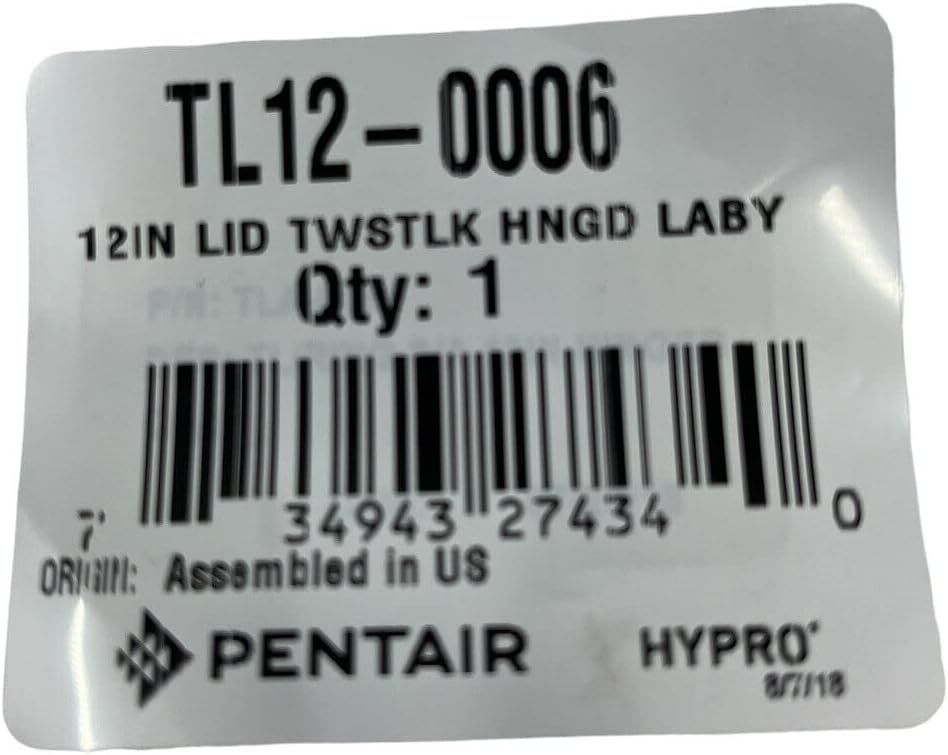 Hypro TL12-0006 12" Twist Lock Polypropylene Hinged Labyrinth Lid With Vent